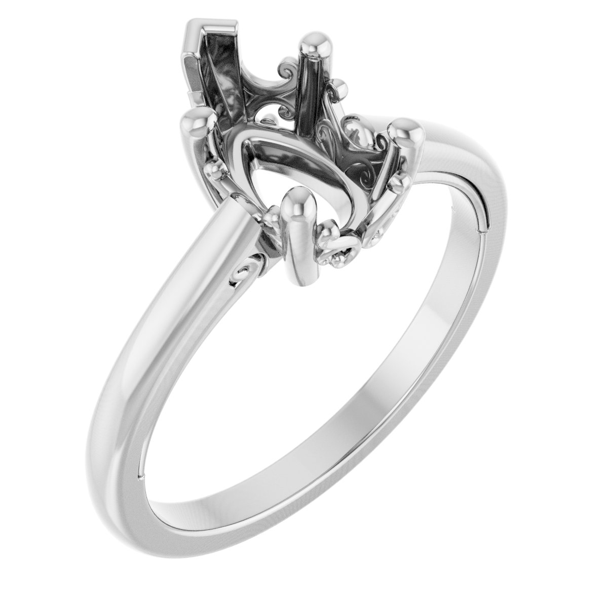 Solitaire Vintage-Inspired Scroll Engagement Ring