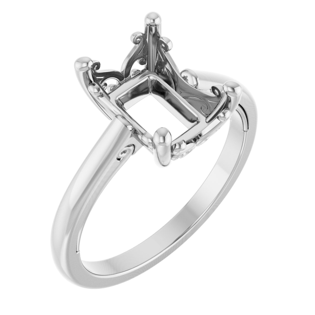Solitaire Vintage-Inspired Scroll Engagement Ring