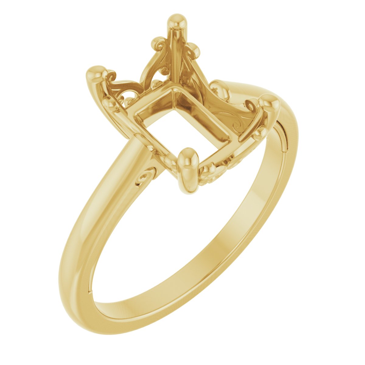 Solitaire Vintage-Inspired Scroll Engagement Ring
