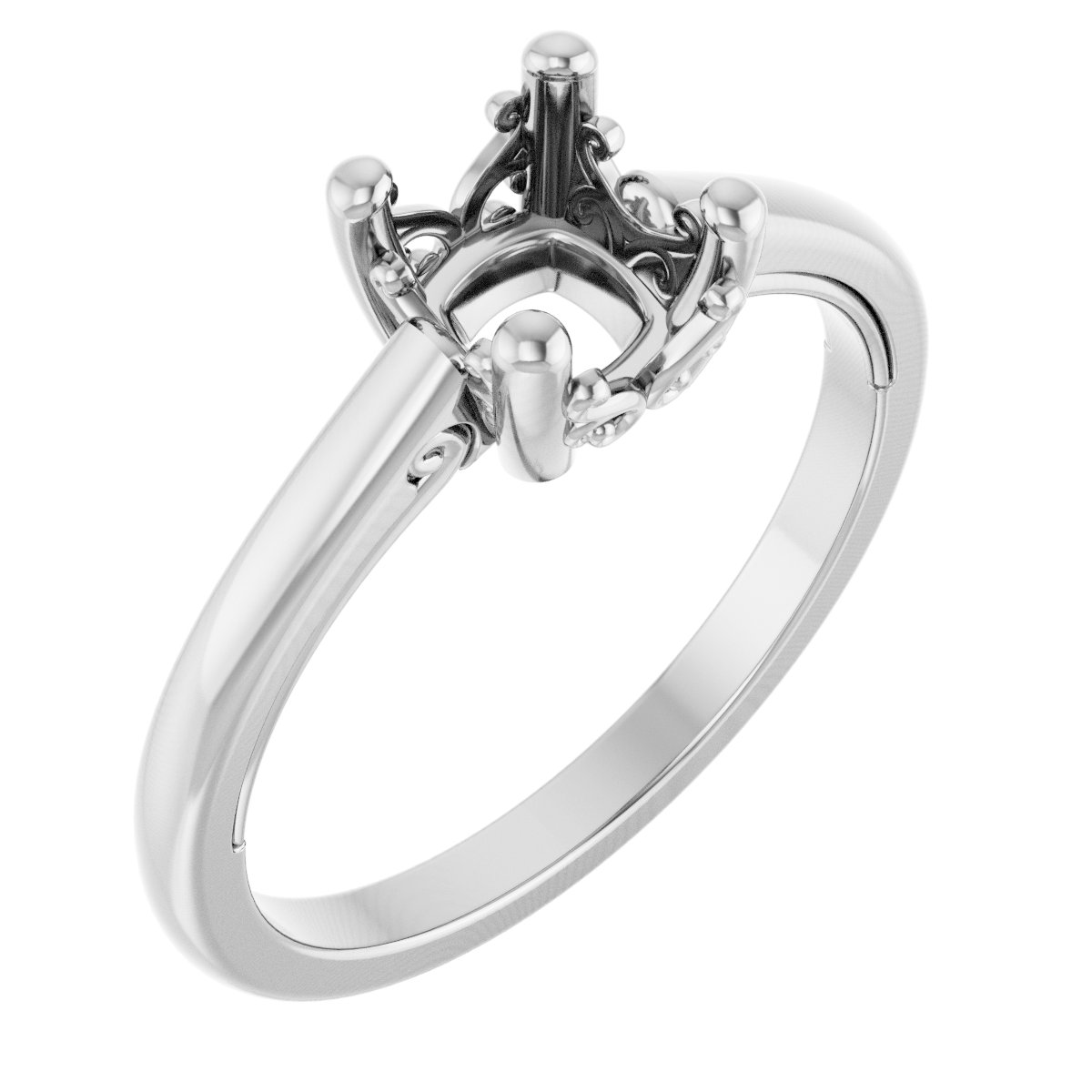 Solitaire Vintage-Inspired Scroll Engagement Ring