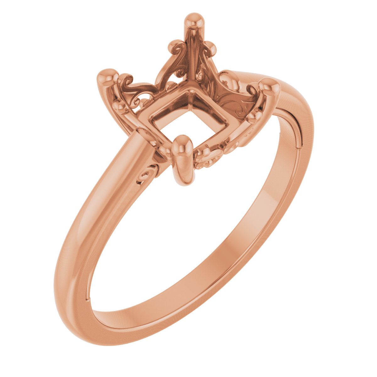 Solitaire Vintage-Inspired Scroll Engagement Ring