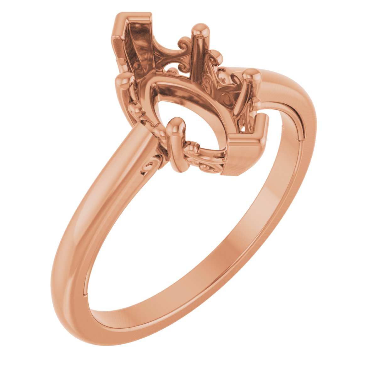 Solitaire Vintage-Inspired Scroll Engagement Ring