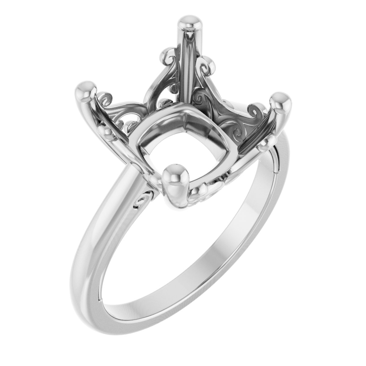 Solitaire Vintage-Inspired Scroll Engagement Ring