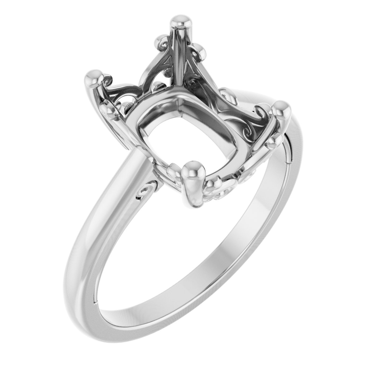 Solitaire Vintage-Inspired Scroll Engagement Ring