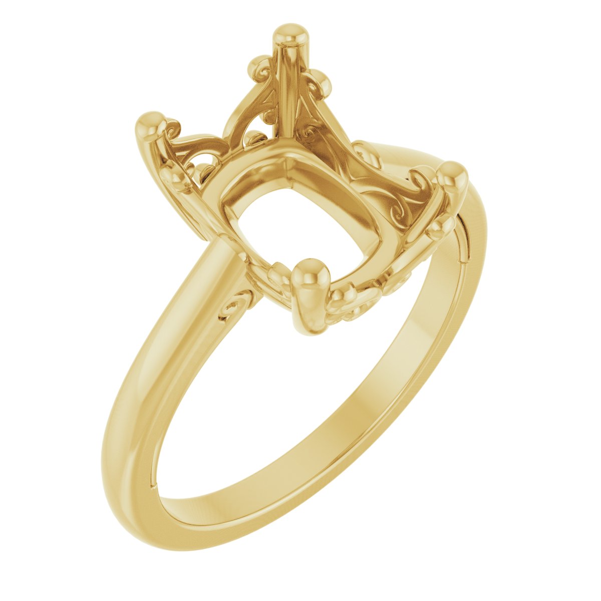 Solitaire Vintage-Inspired Scroll Engagement Ring