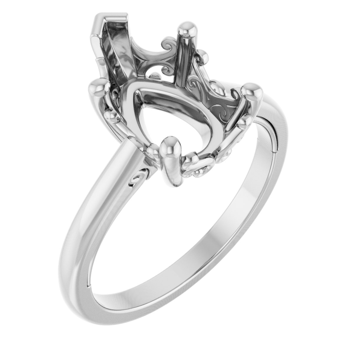 Solitaire Vintage-Inspired Scroll Engagement Ring