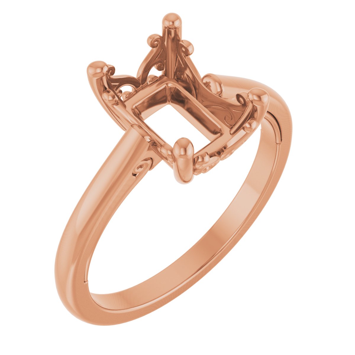 Solitaire Vintage-Inspired Scroll Engagement Ring
