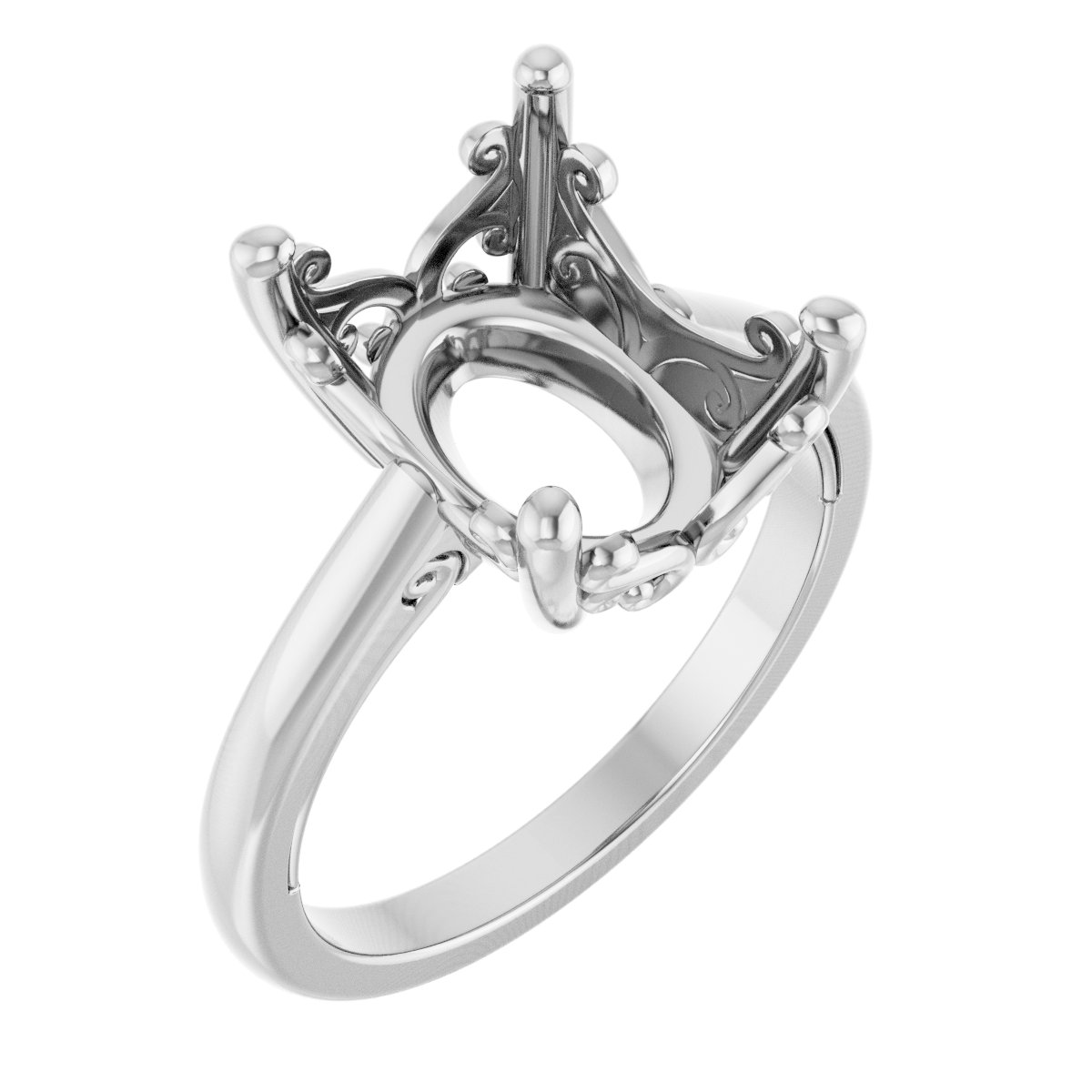 Solitaire Vintage-Inspired Scroll Engagement Ring