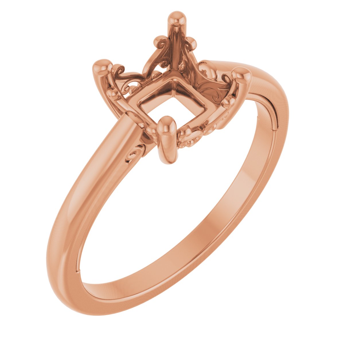Solitaire Vintage-Inspired Scroll Engagement Ring