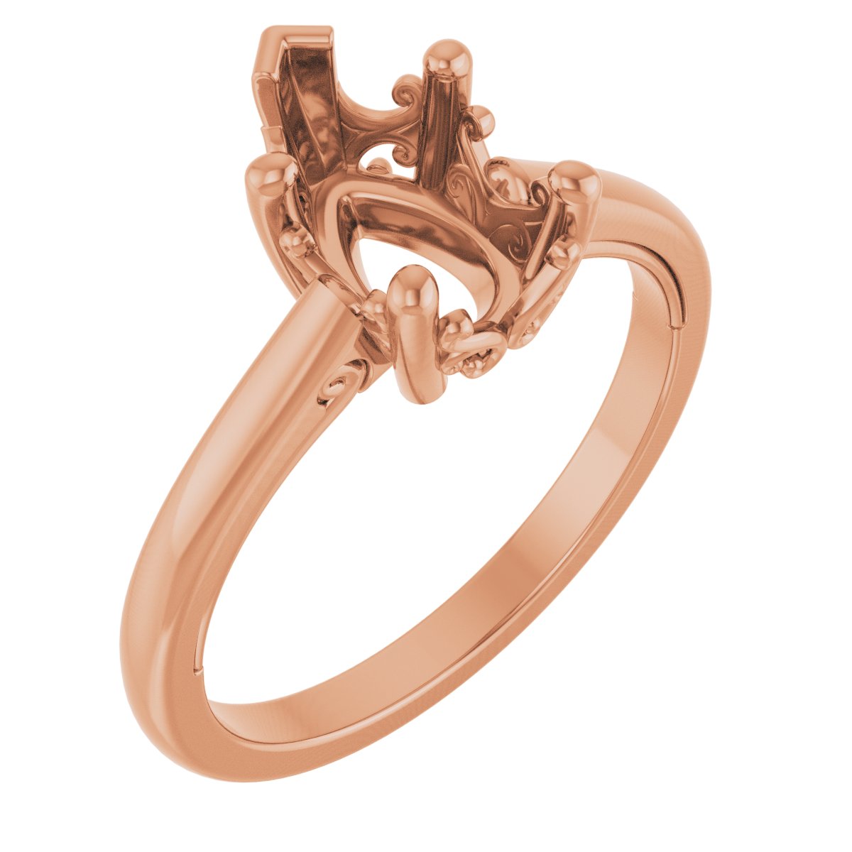Solitaire Vintage-Inspired Scroll Engagement Ring