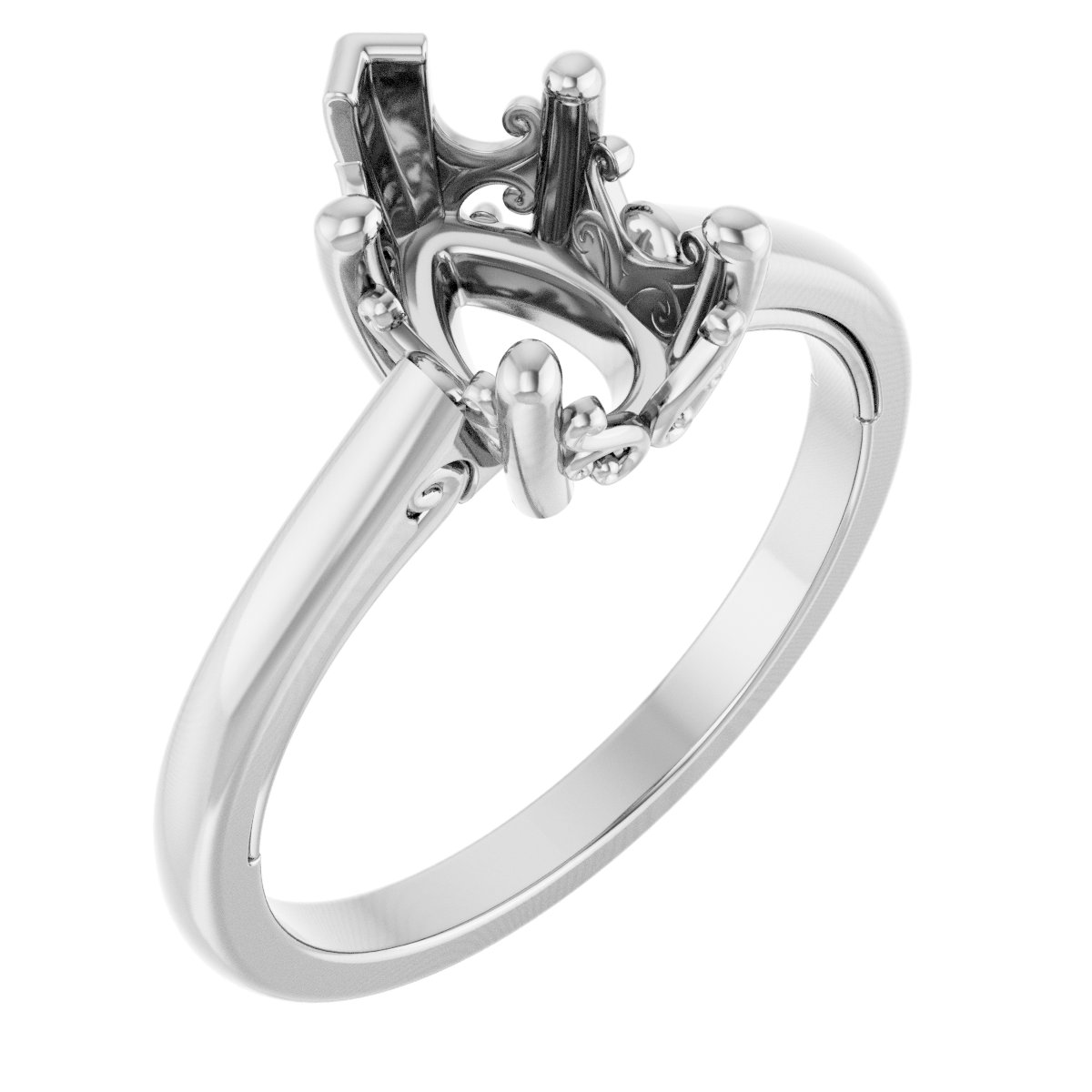Solitaire Vintage-Inspired Scroll Engagement Ring