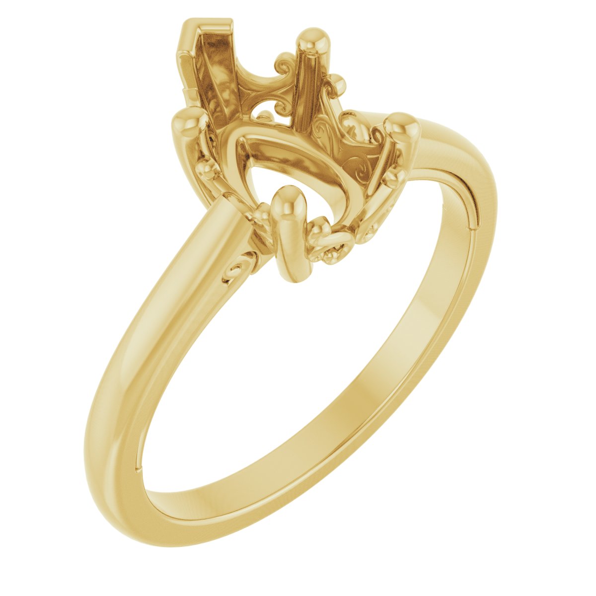 Solitaire Vintage-Inspired Scroll Engagement Ring