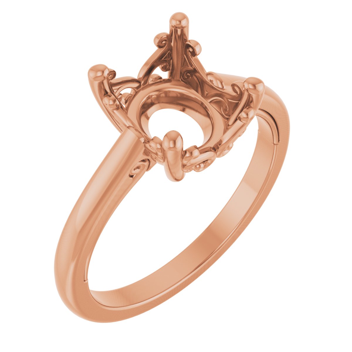 Solitaire Vintage-Inspired Scroll Engagement Ring