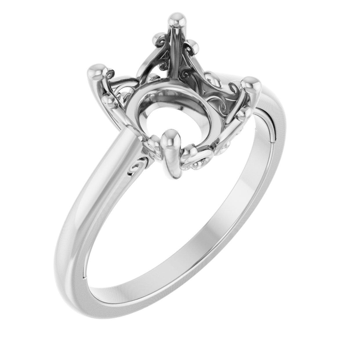 Solitaire Vintage-Inspired Scroll Engagement Ring