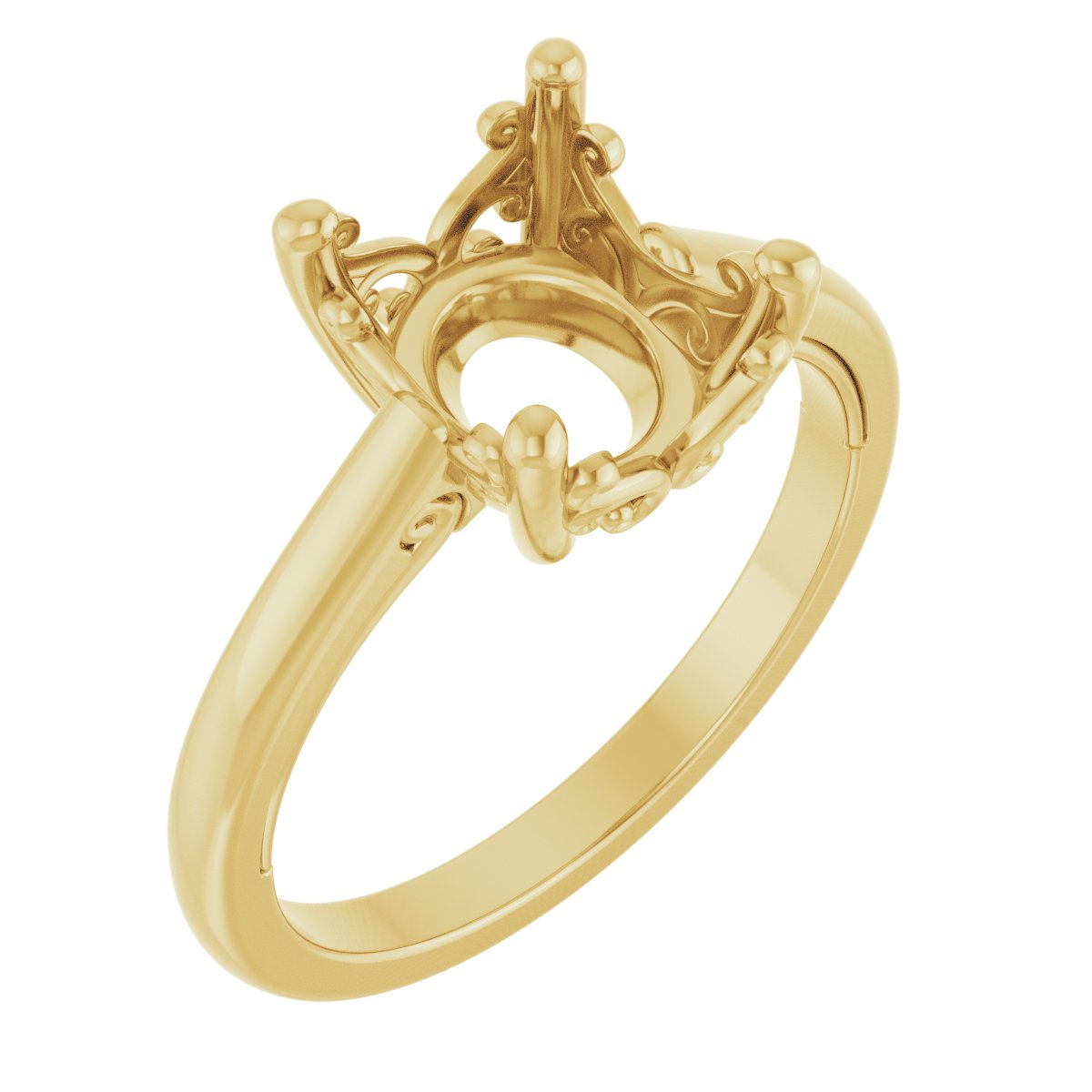 Solitaire Vintage-Inspired Scroll Engagement Ring