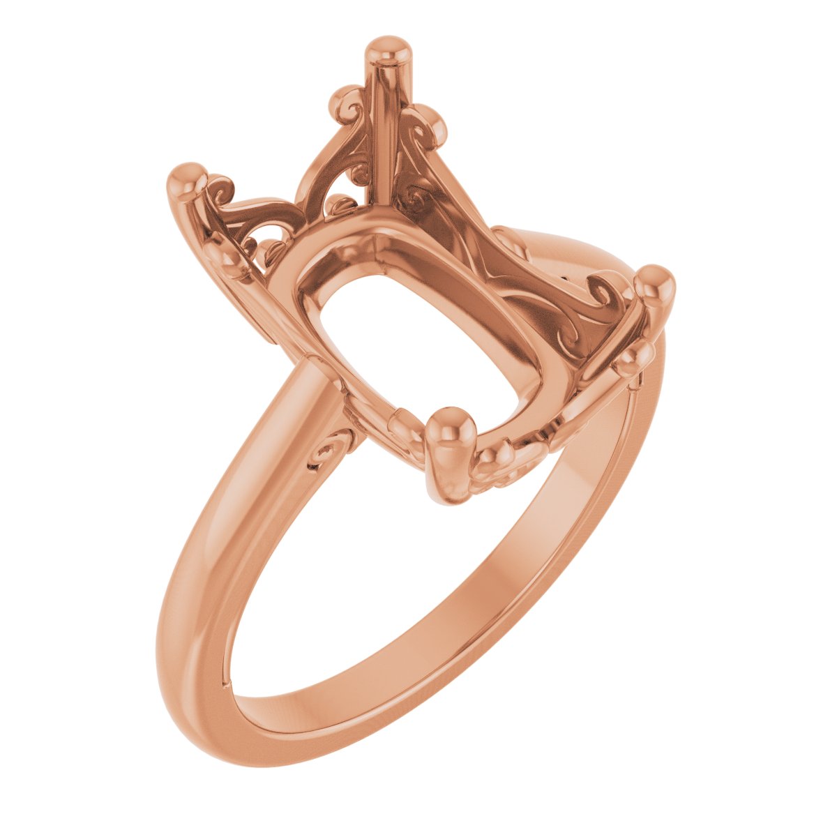 Solitaire Vintage-Inspired Scroll Engagement Ring