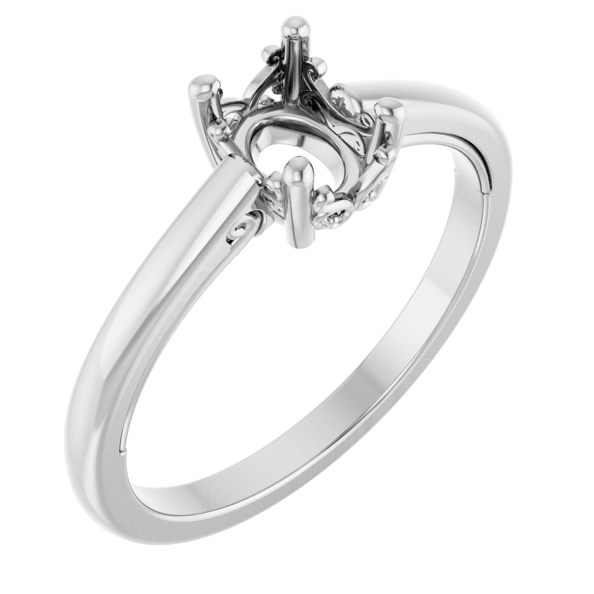 Solitaire Vintage-Inspired Scroll Engagement Ring