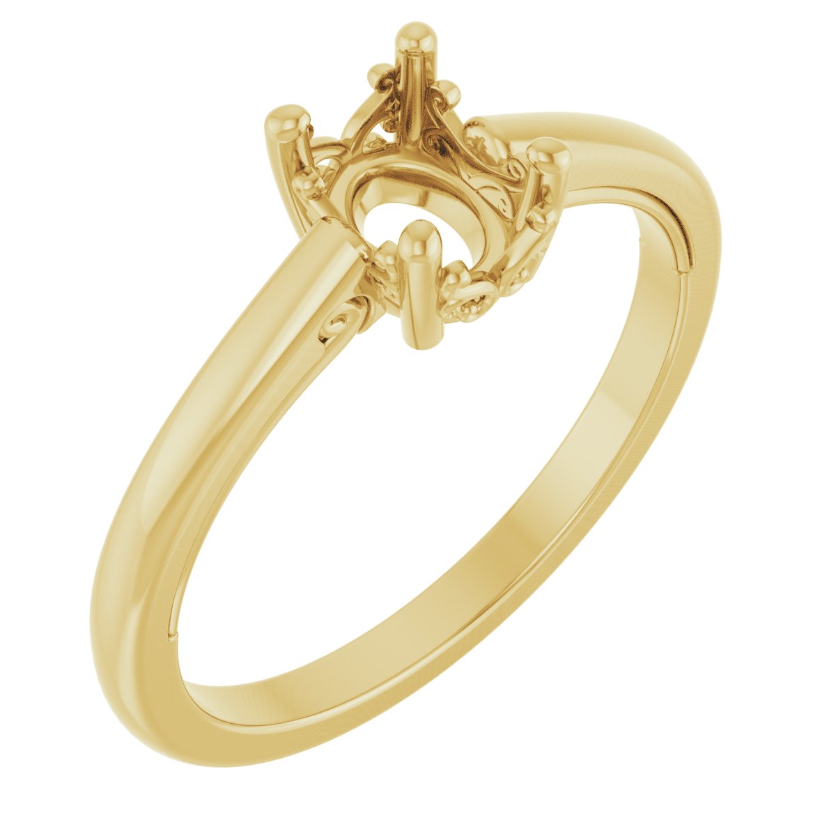Solitaire Vintage-Inspired Scroll Engagement Ring