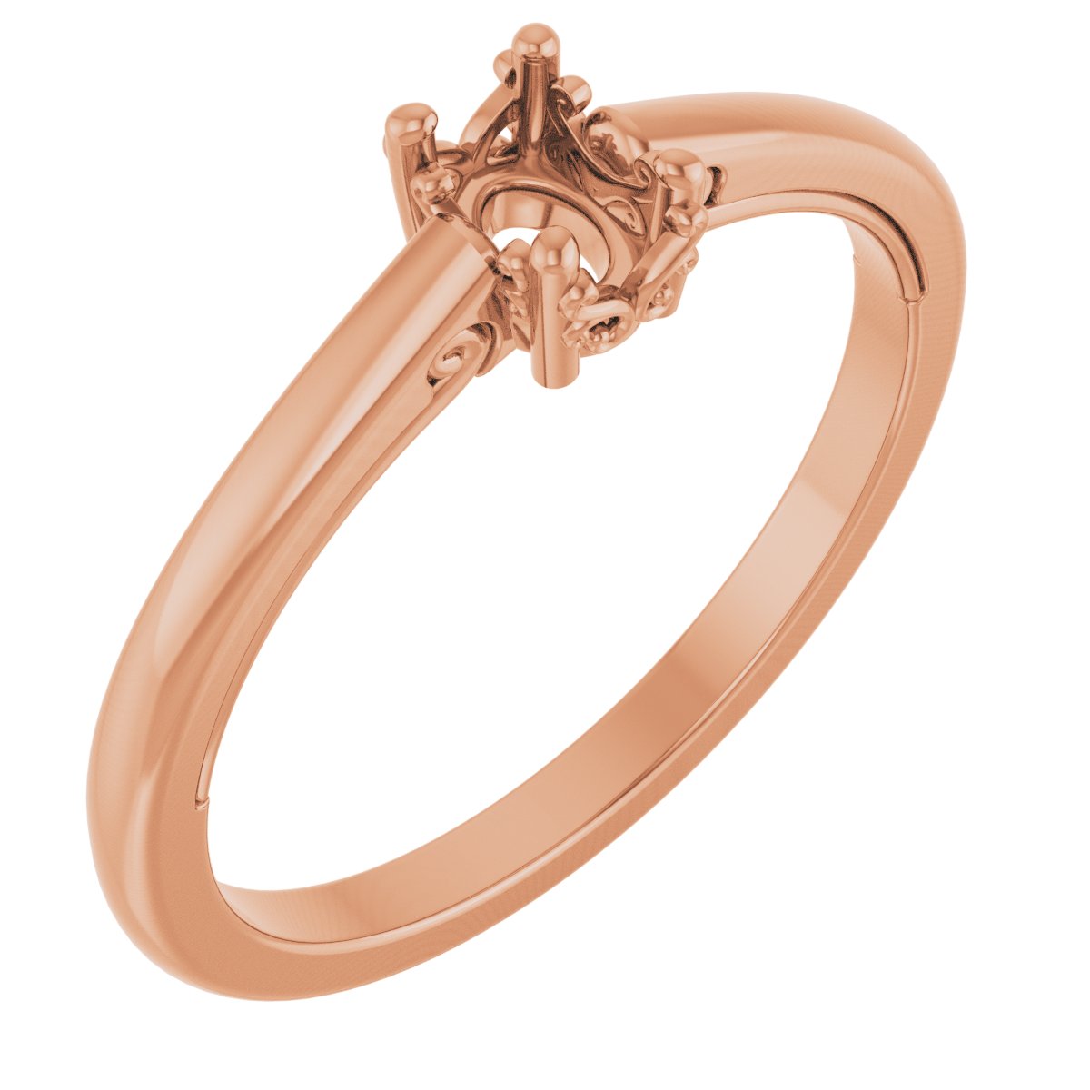 Solitaire Vintage-Inspired Scroll Engagement Ring