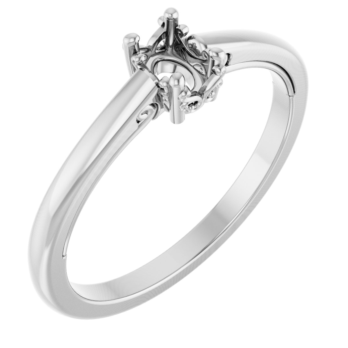 Solitaire Vintage-Inspired Scroll Engagement Ring