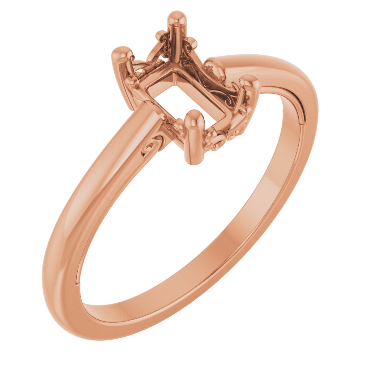 Solitaire Vintage-Inspired Scroll Engagement Ring