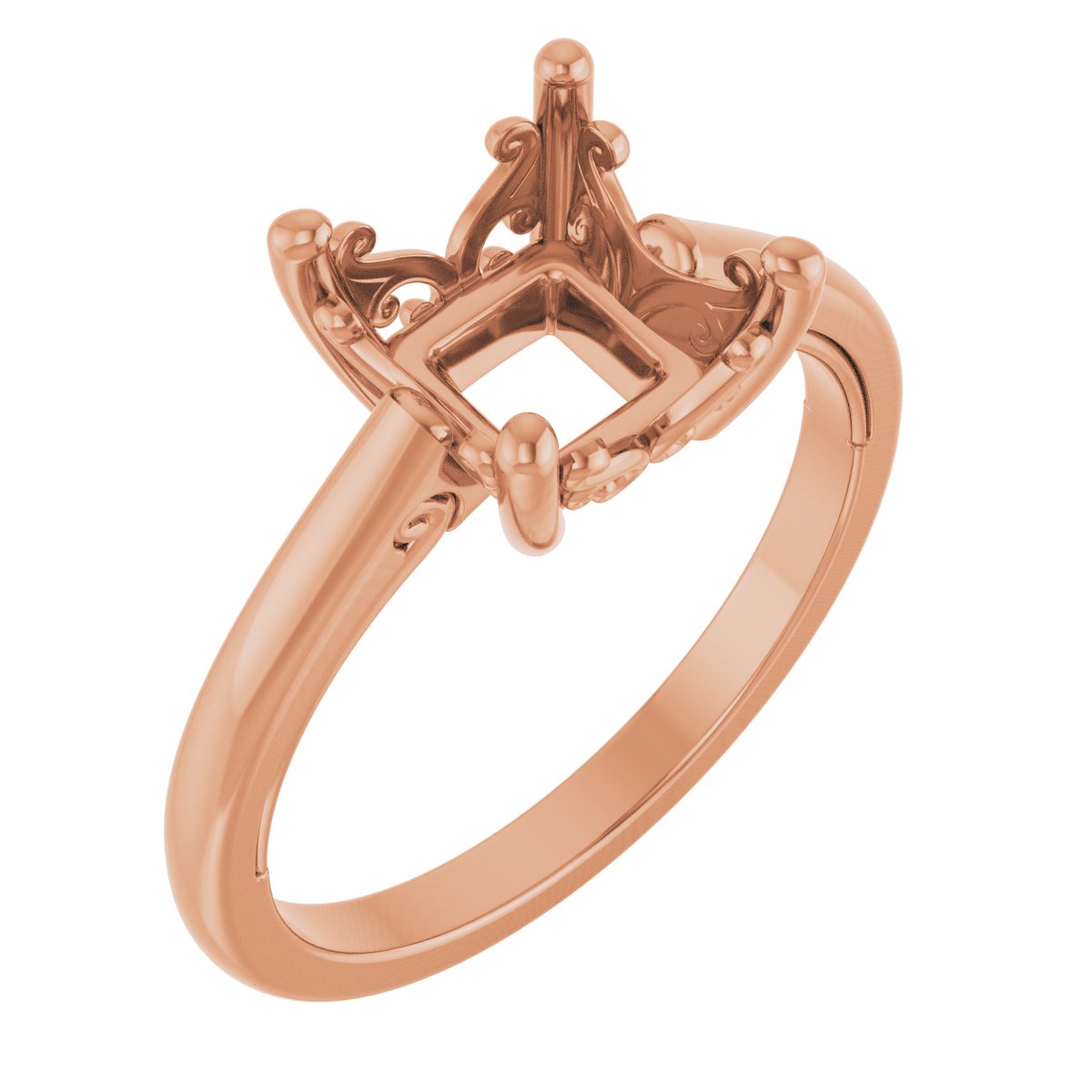Solitaire Vintage-Inspired Scroll Engagement Ring