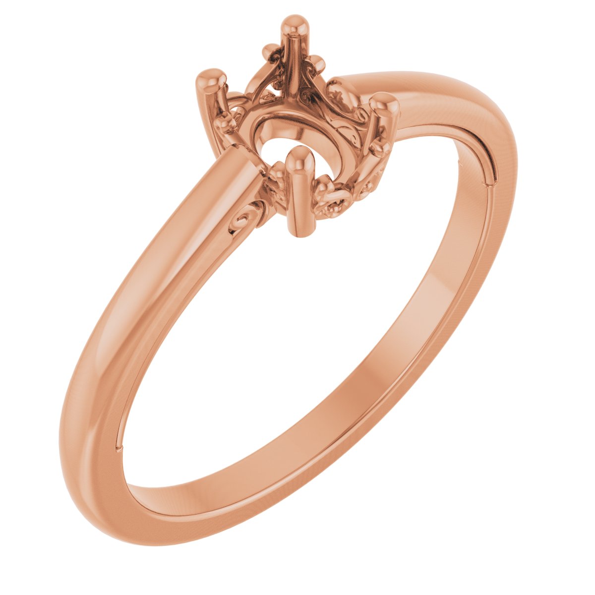 Solitaire Vintage-Inspired Scroll Engagement Ring