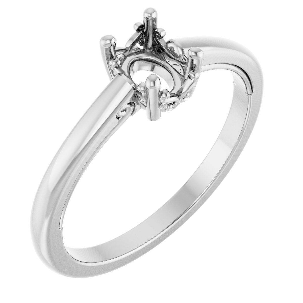 Solitaire Vintage-Inspired Scroll Engagement Ring