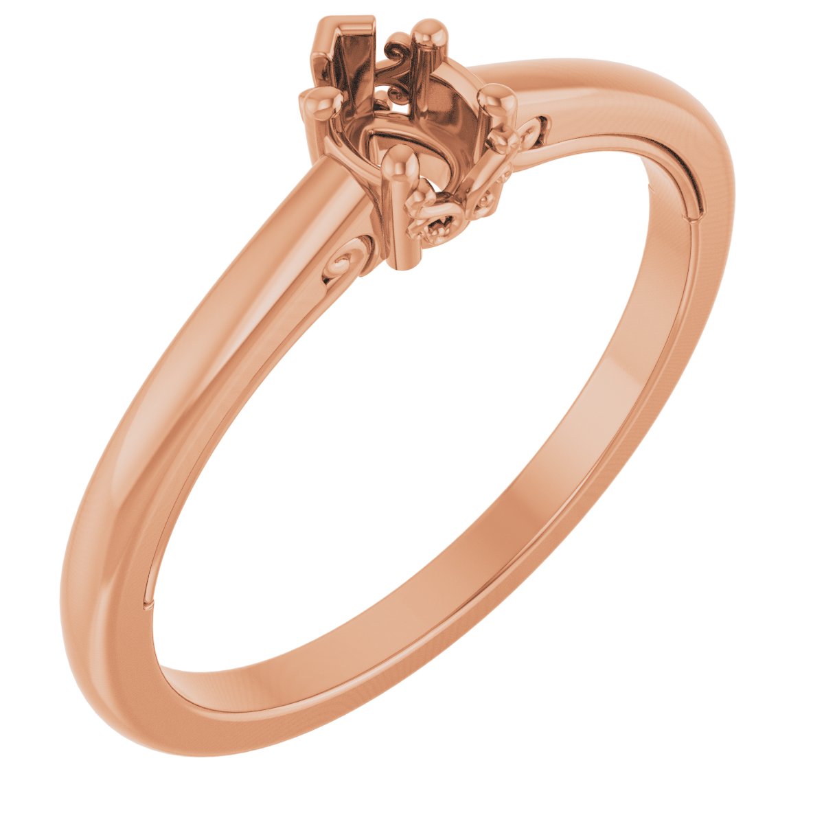 Solitaire Vintage-Inspired Scroll Engagement Ring