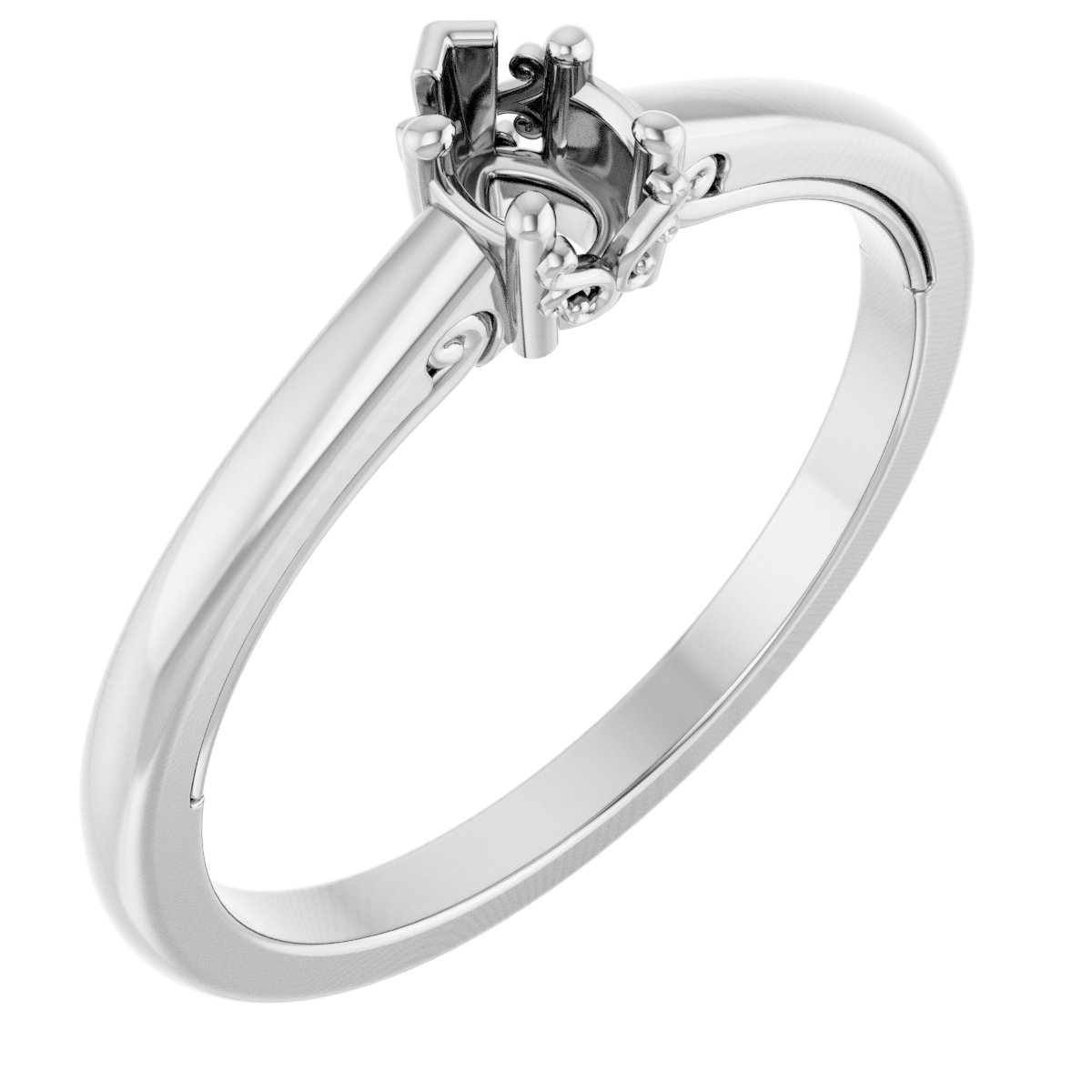 Solitaire Vintage-Inspired Scroll Engagement Ring