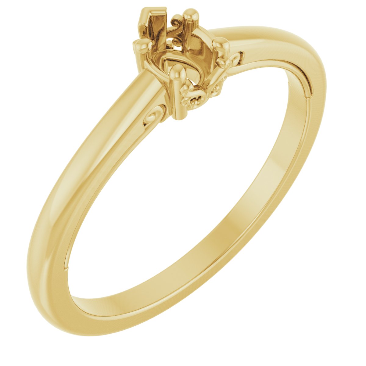 Solitaire Vintage-Inspired Scroll Engagement Ring
