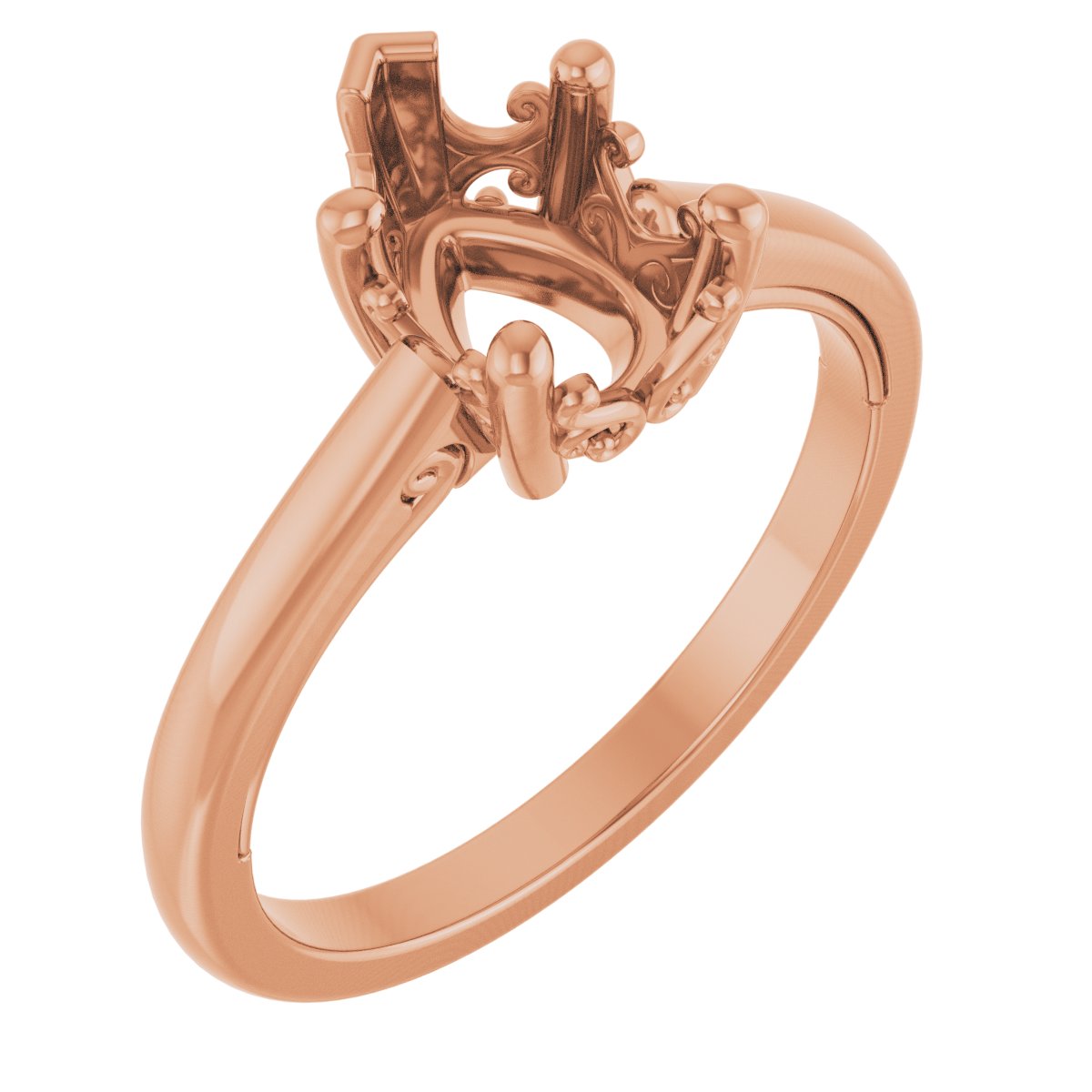 Solitaire Vintage-Inspired Scroll Engagement Ring