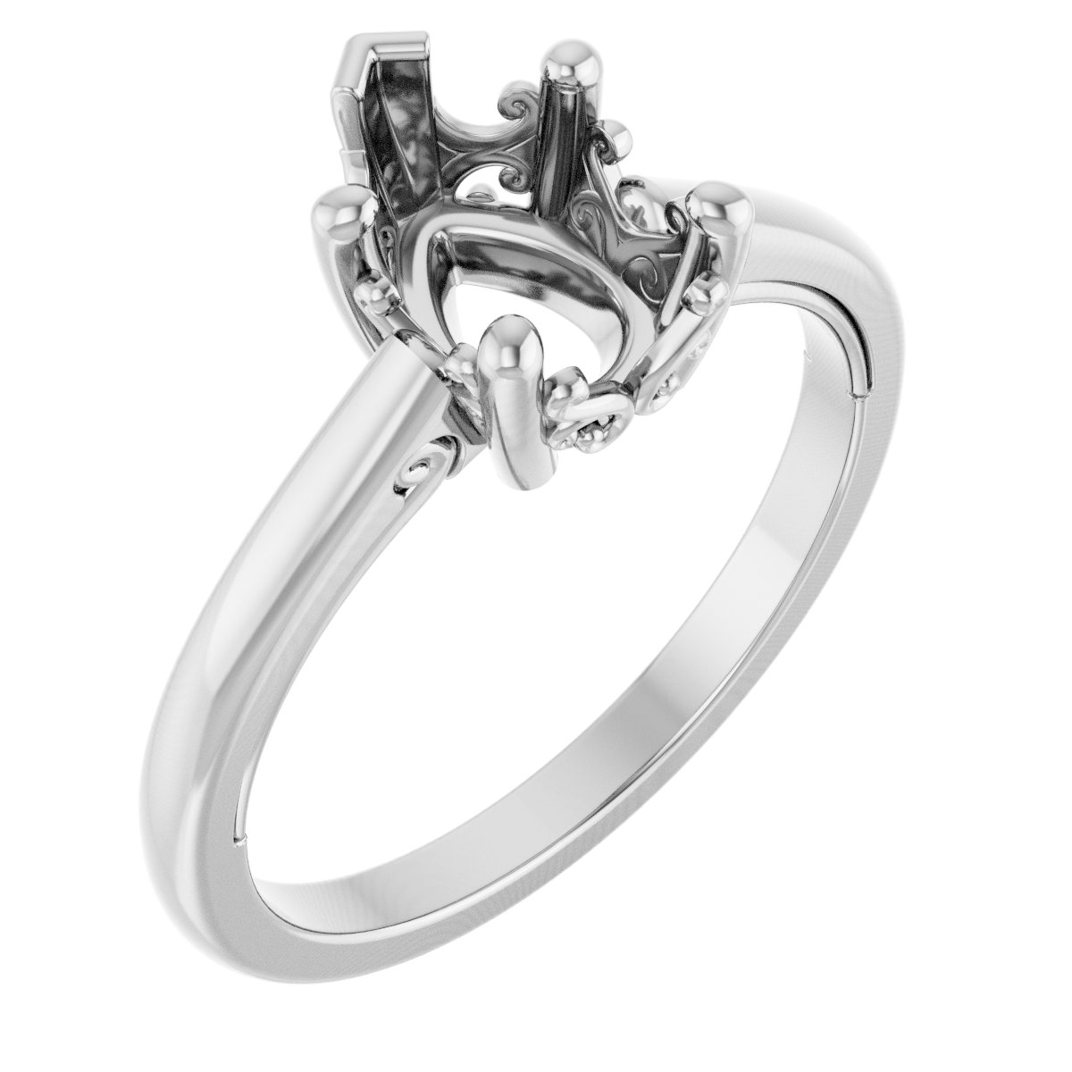 Solitaire Vintage-Inspired Scroll Engagement Ring