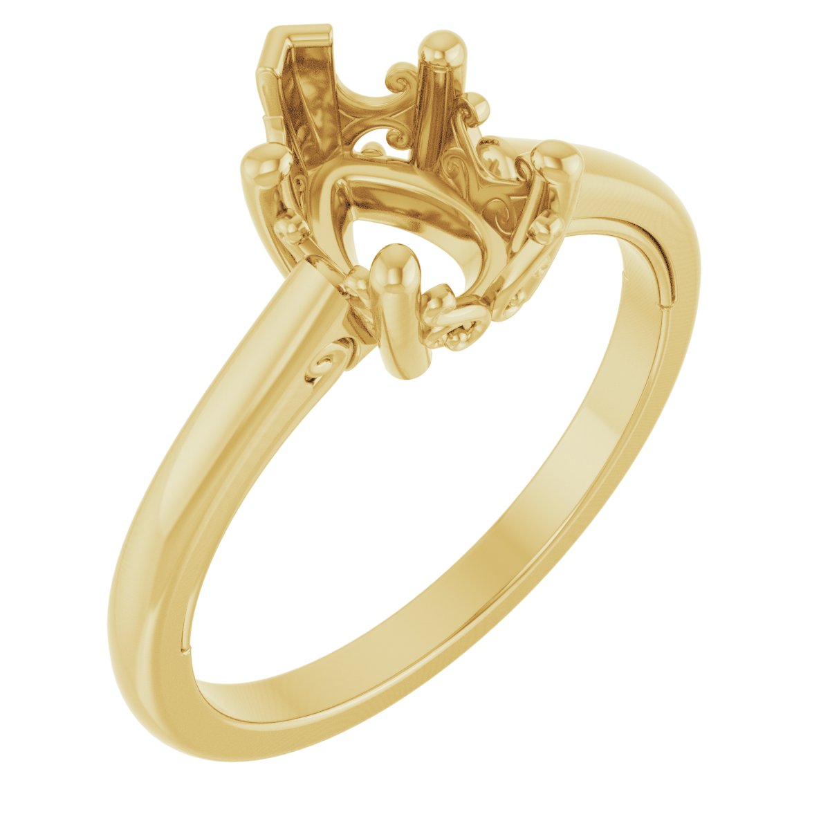 Solitaire Vintage-Inspired Scroll Engagement Ring