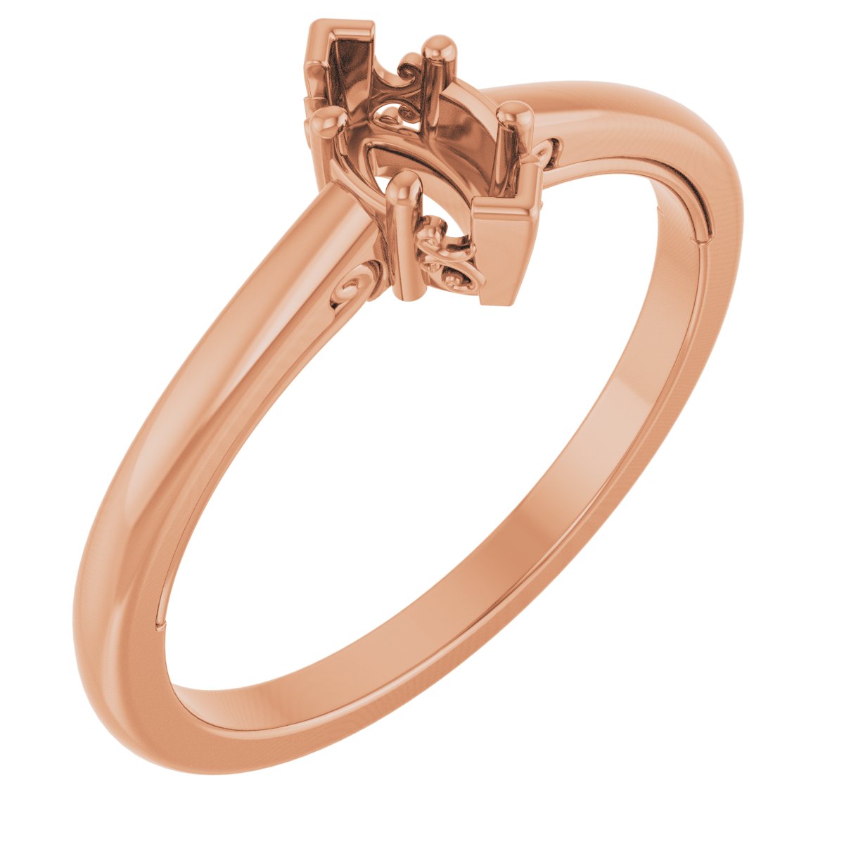Solitaire Vintage-Inspired Scroll Engagement Ring