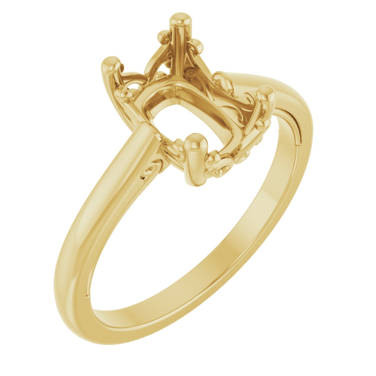 Solitaire Vintage-Inspired Scroll Engagement Ring
