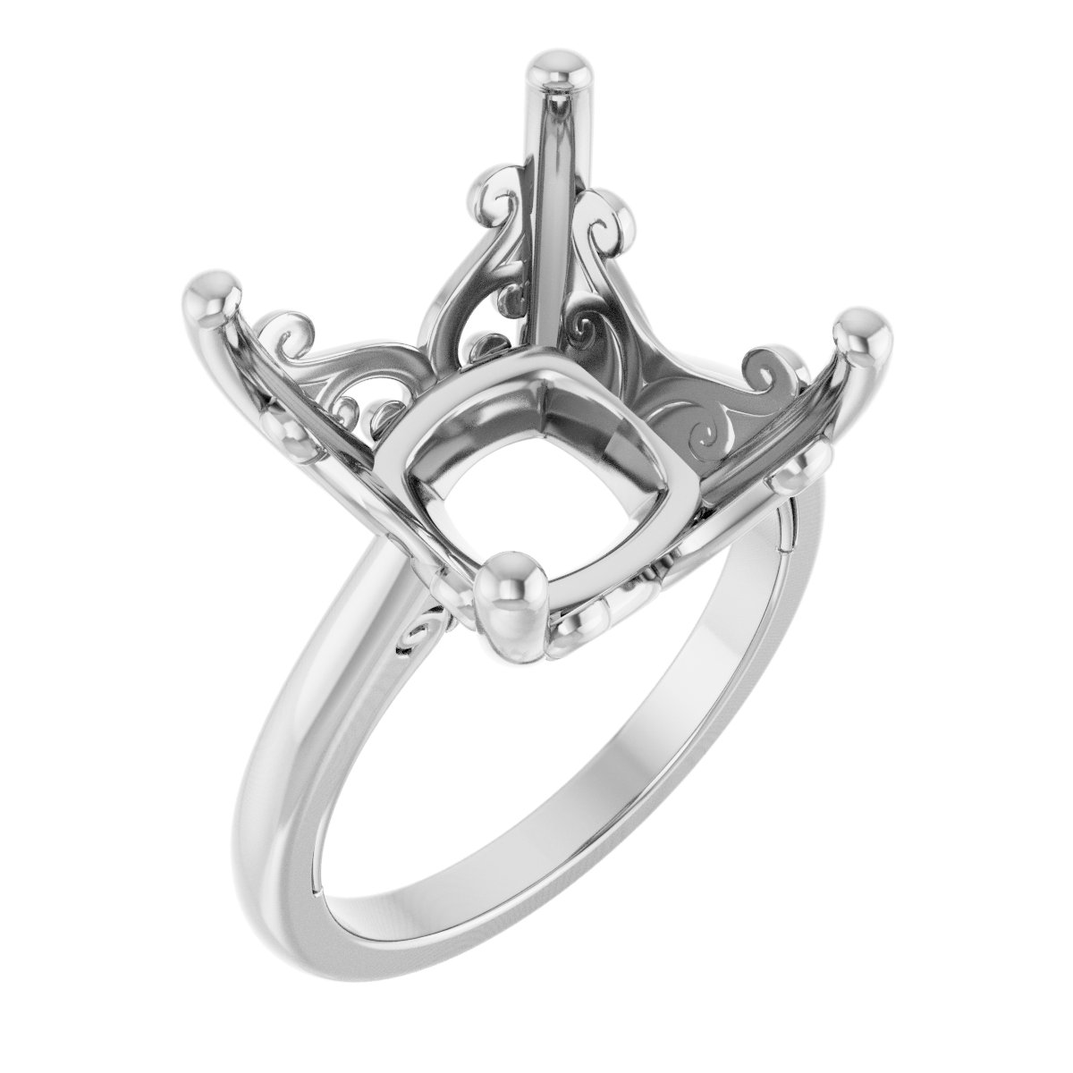 Solitaire Vintage-Inspired Scroll Engagement Ring
