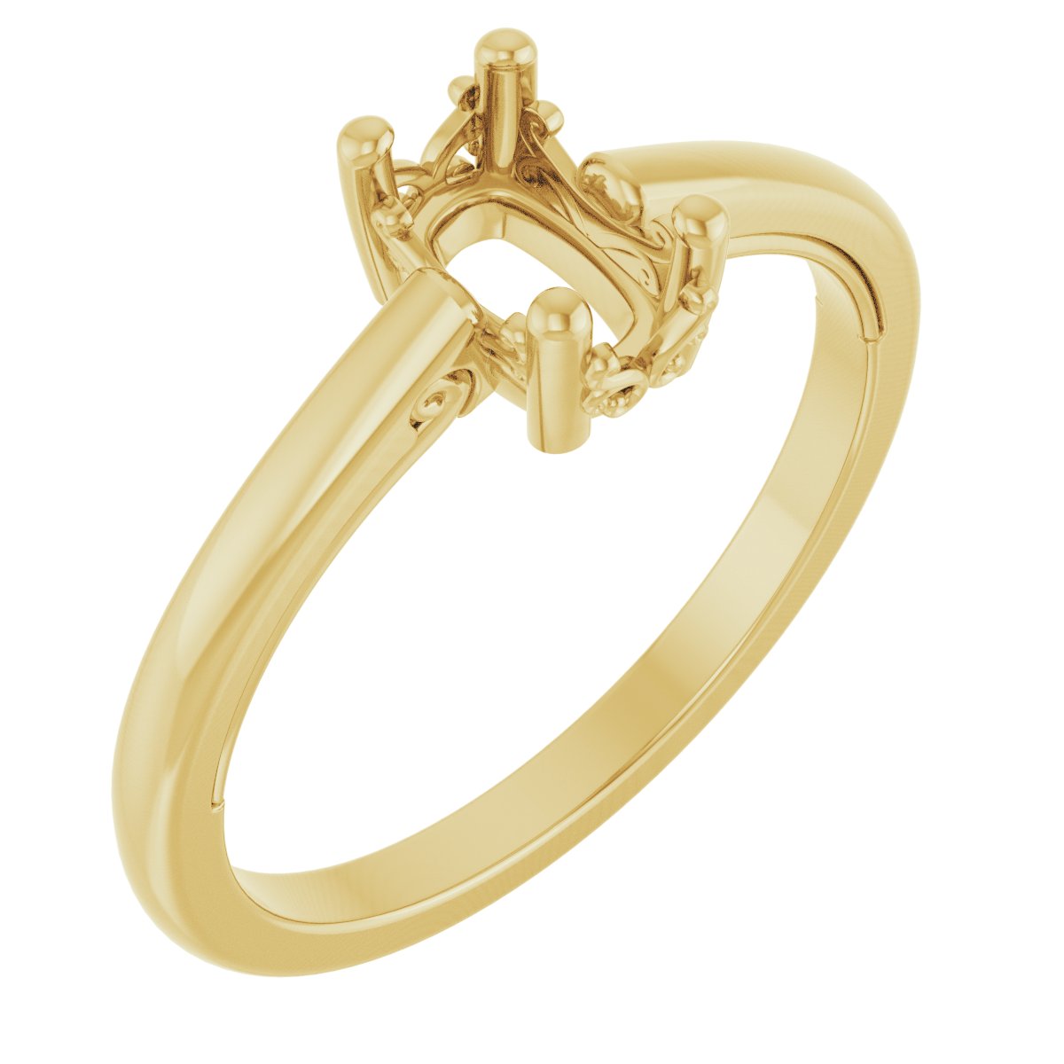 Solitaire Vintage-Inspired Scroll Engagement Ring