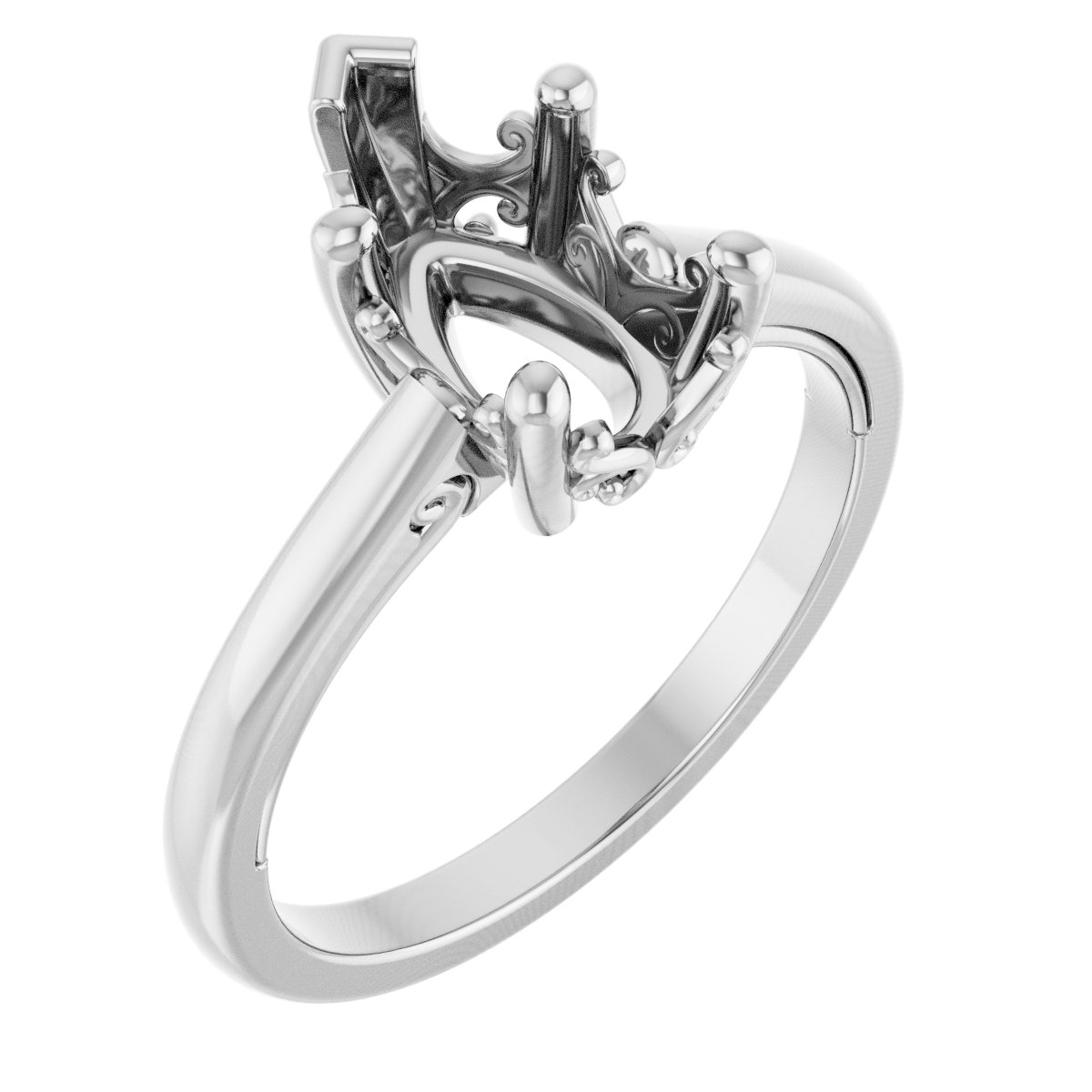 Solitaire Vintage-Inspired Scroll Engagement Ring