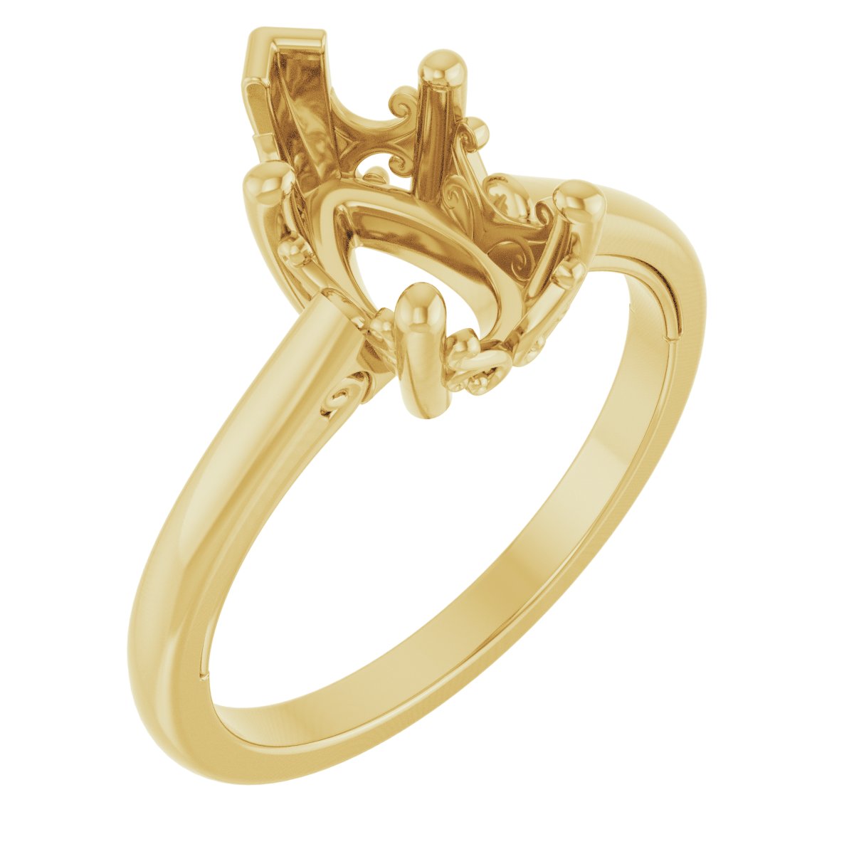 Solitaire Vintage-Inspired Scroll Engagement Ring