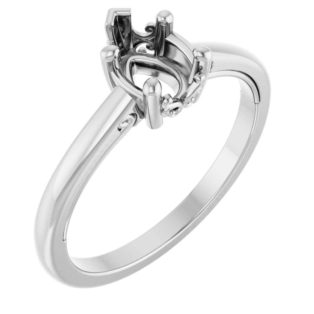 Solitaire Vintage-Inspired Scroll Engagement Ring