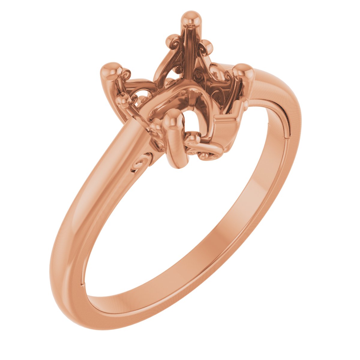 Solitaire Vintage-Inspired Scroll Engagement Ring