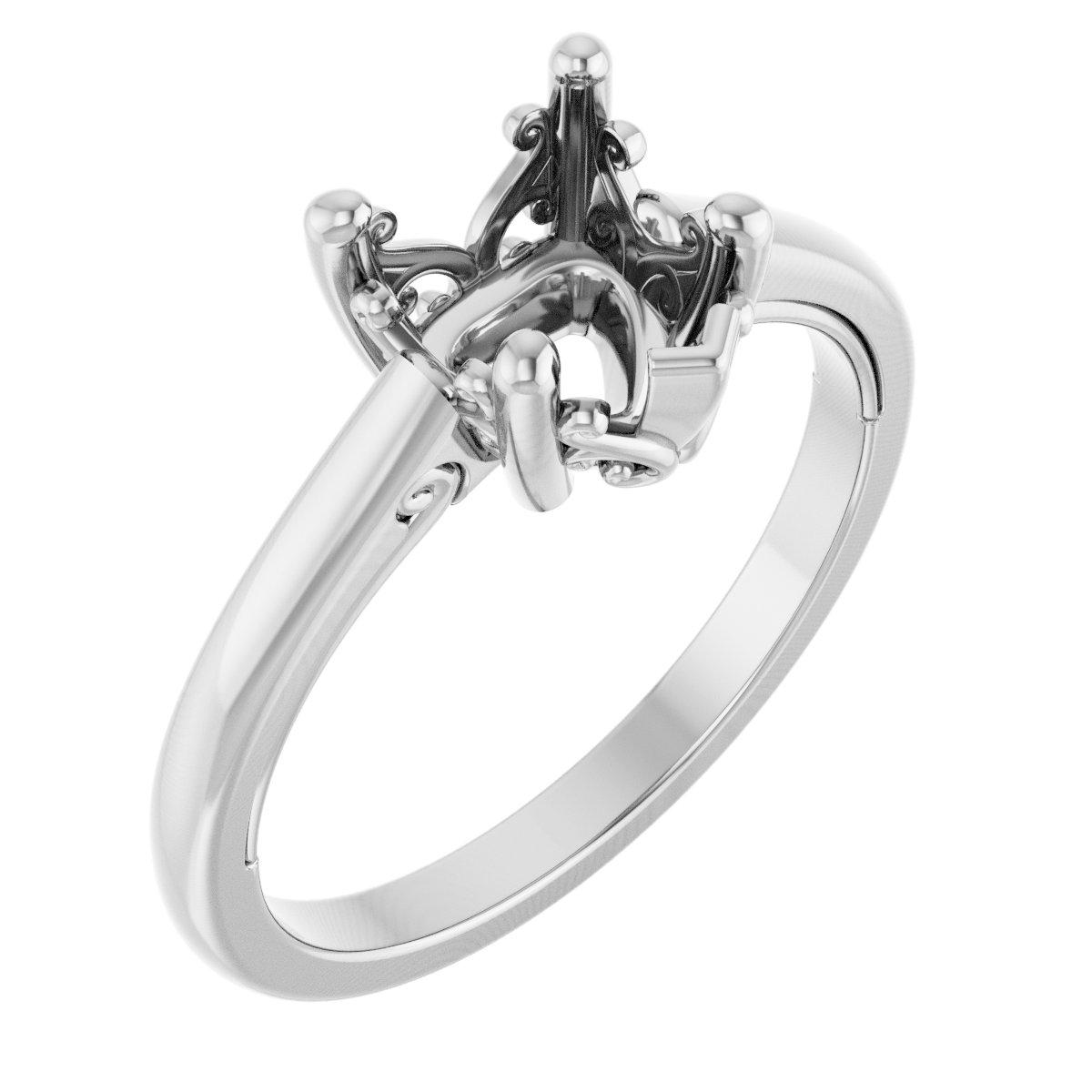Solitaire Vintage-Inspired Scroll Engagement Ring