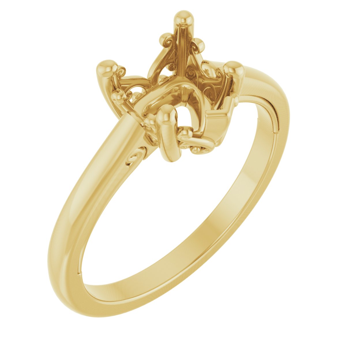 Solitaire Vintage-Inspired Scroll Engagement Ring