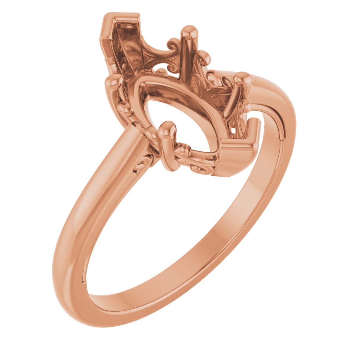 Solitaire Vintage-Inspired Scroll Engagement Ring