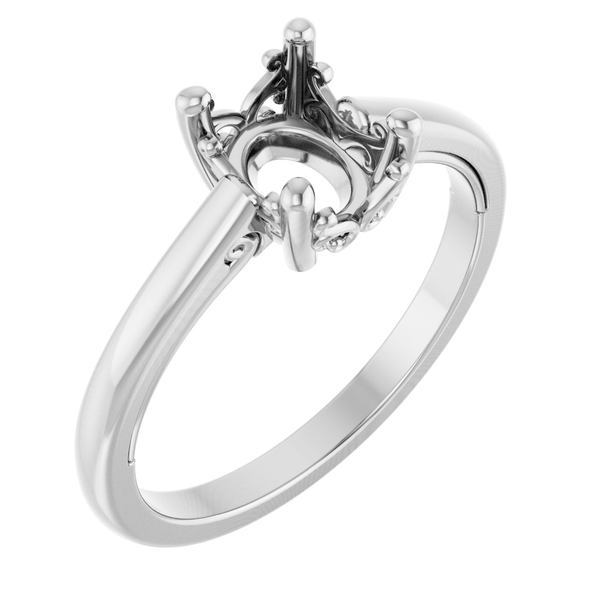 Solitaire Vintage-Inspired Scroll Engagement Ring