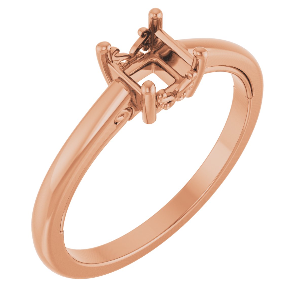 Solitaire Vintage-Inspired Scroll Engagement Ring