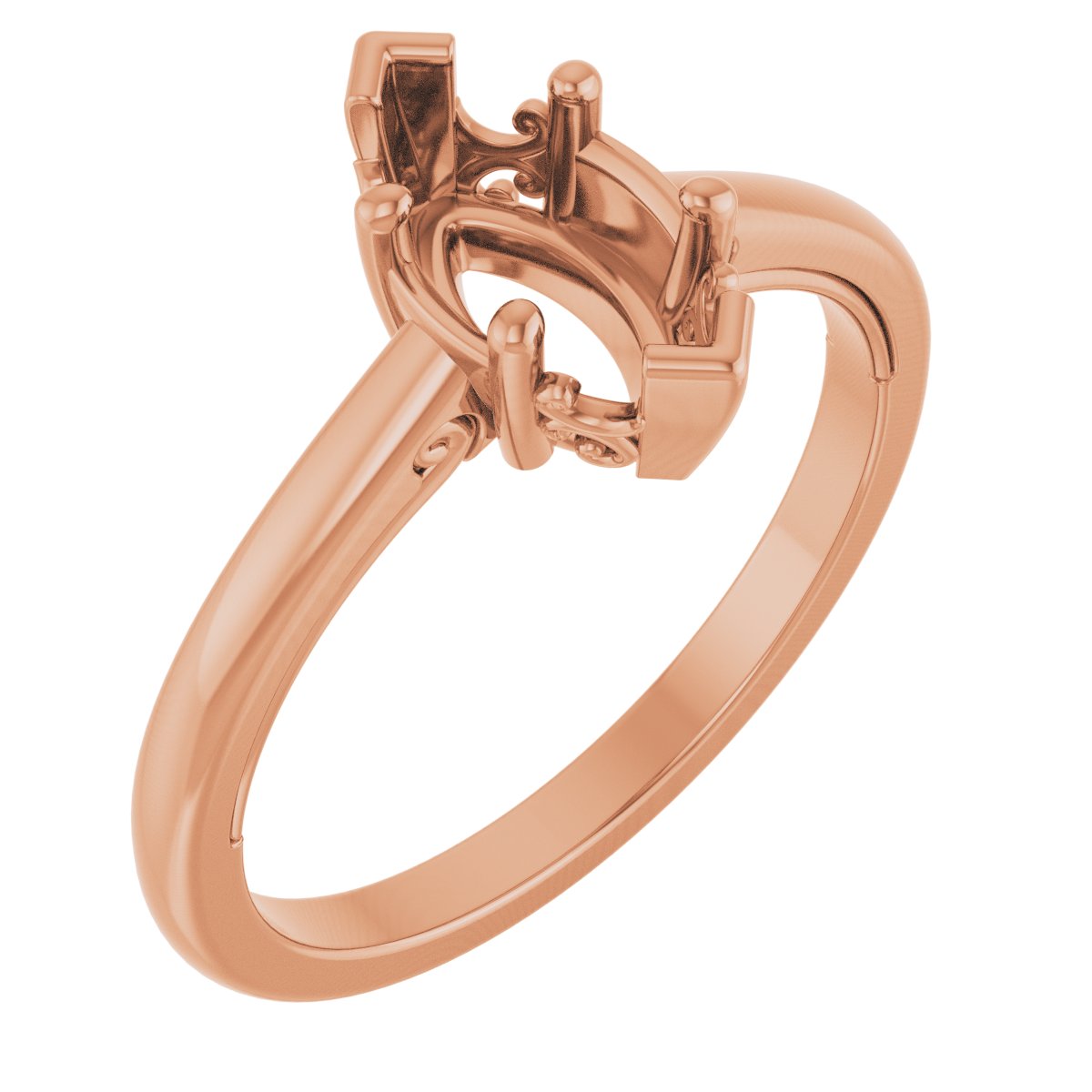 Solitaire Vintage-Inspired Scroll Engagement Ring