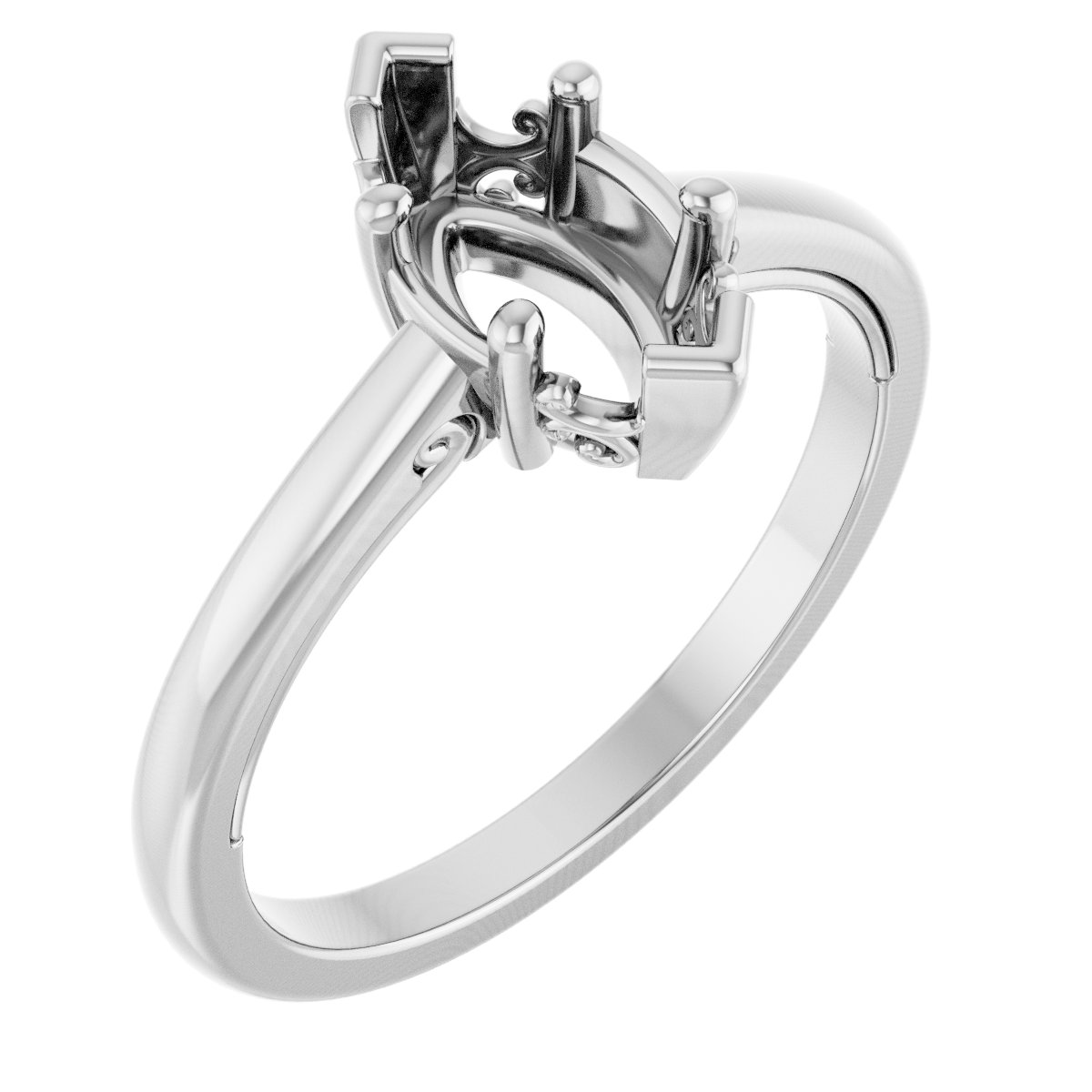 Solitaire Vintage-Inspired Scroll Engagement Ring