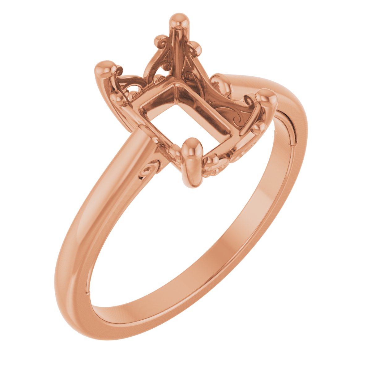 Solitaire Vintage-Inspired Scroll Engagement Ring
